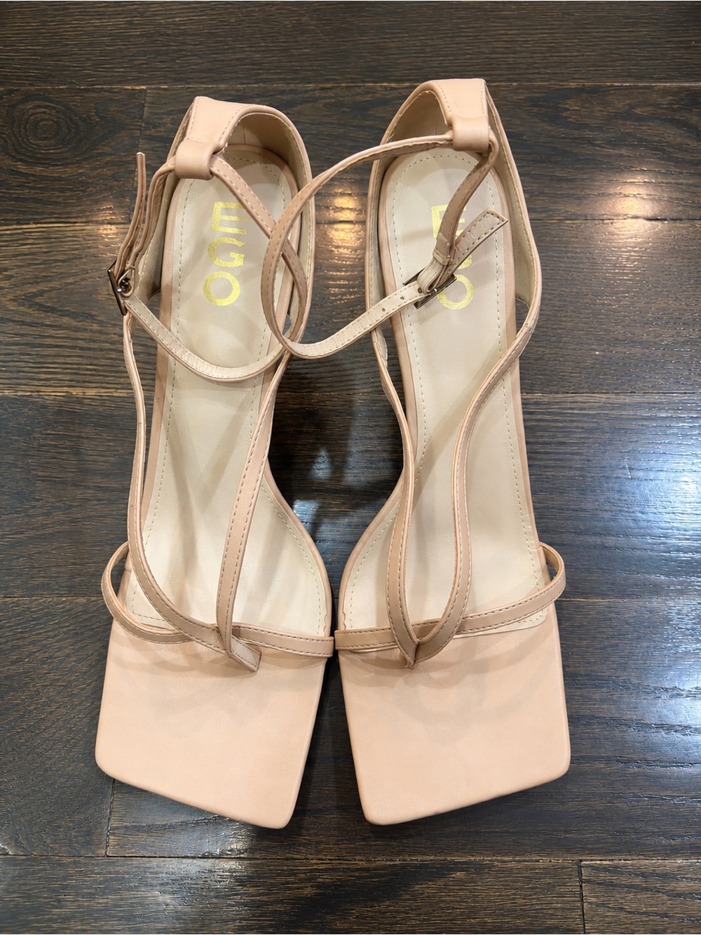 EGO Blush Strappy Square-Toe Heels